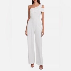 BCBGMAXAZRIA  MUX7D41 Talla One Shoulder Jumpsuit Off white Gardenia